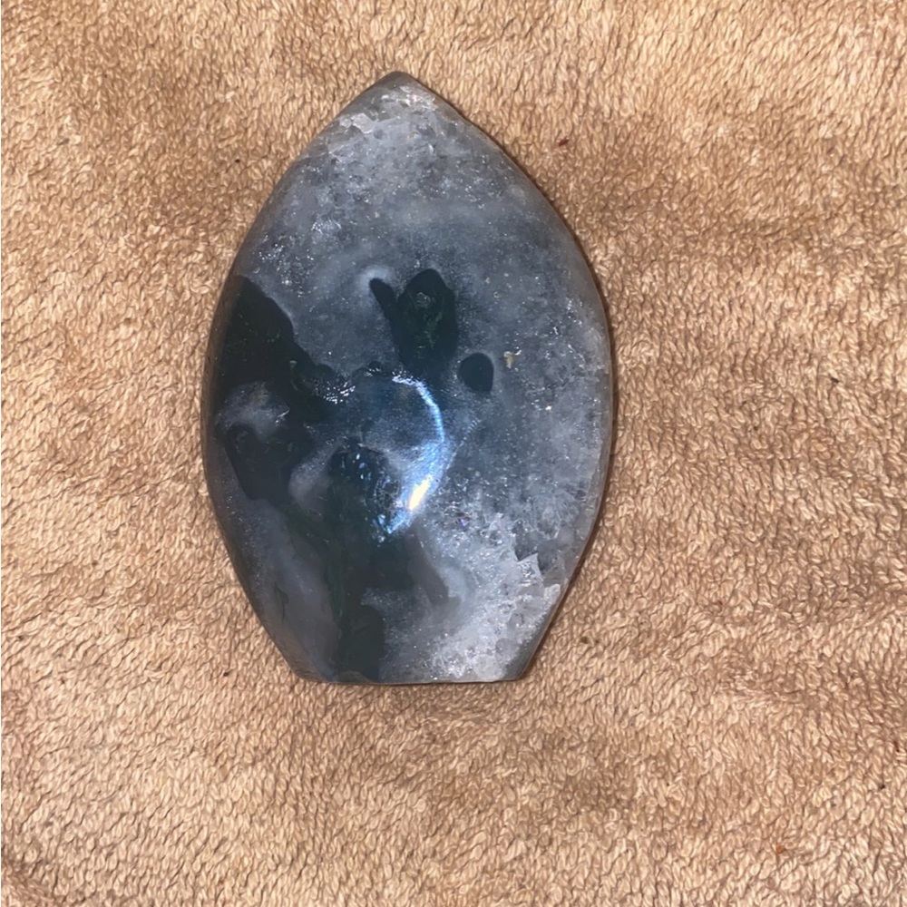 Moss agate teardrop